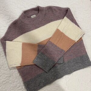 Silverflint Boutique soft and cozy purple and brown striped sweater